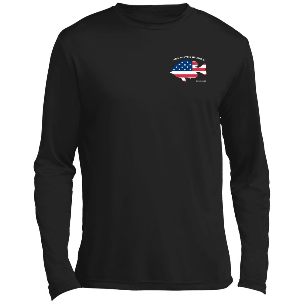 Red White & Bluegill™ :: Mens LS American Flag Performance
